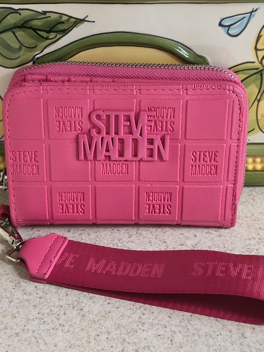 Steve Madden Hot Pink Zip Wristlet Wallet